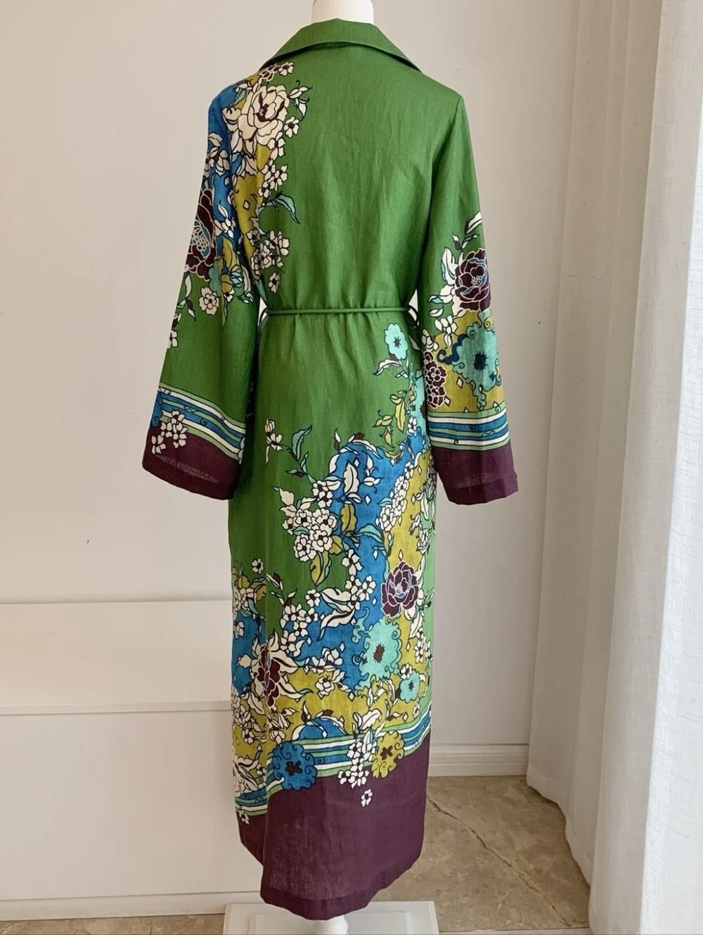 ALEMAIS Nanci belted floral-print linen midi dress